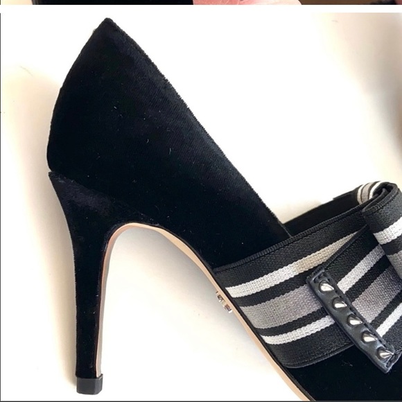 Sam Edelman black velvet bow heels - Picture 5 of 9